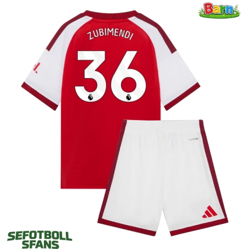 Arsenal Martin Zubimendi #36 Hemmaställ Barn 2026-27 Kortärmad (+ Korta byxor)